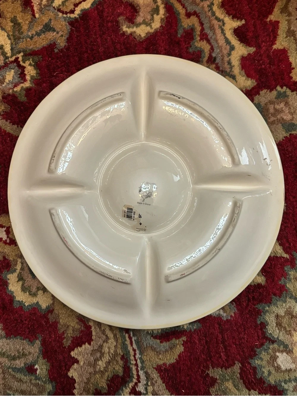Vintage Rustic Rooster Jay Imports Serving Dip Platter Large Multi Compartment
